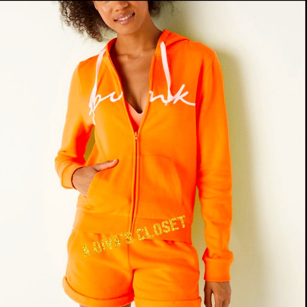 VS Pink Fleece Zip Perfect Hoodie